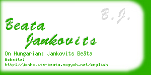 beata jankovits business card