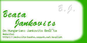 beata jankovits business card